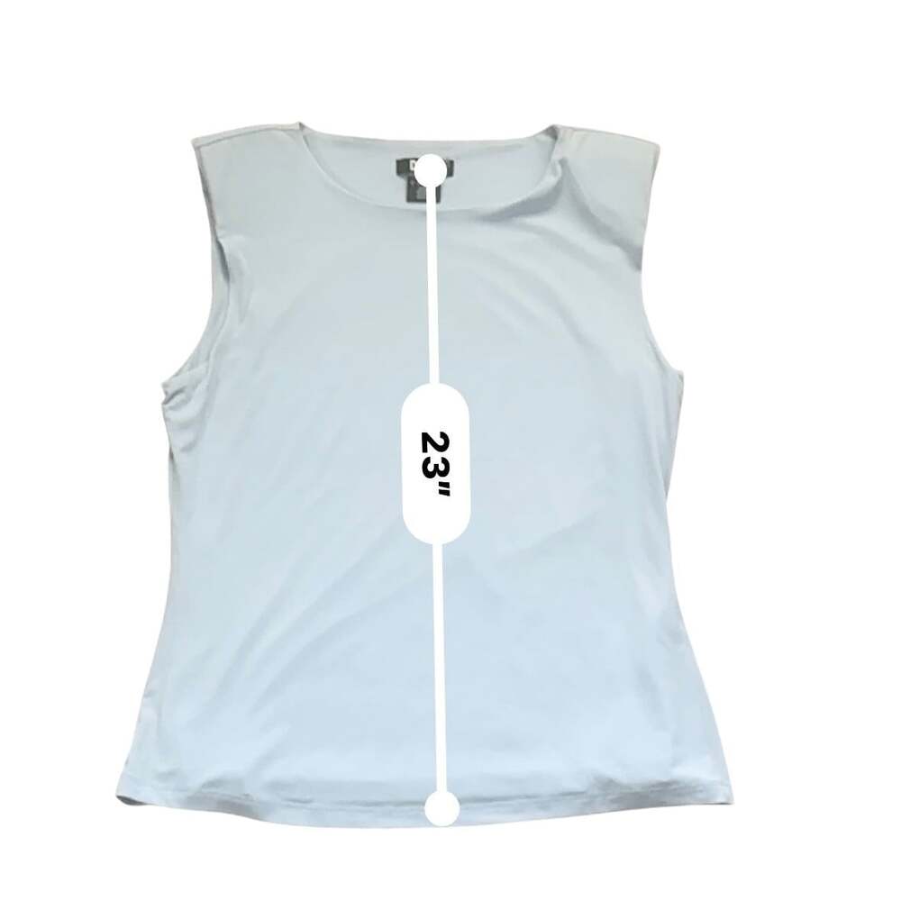 DKNY Suits Ice Blue Sleeveless Shell Top NWT Size L Shoulder Pads Career - Picture 15 of 16